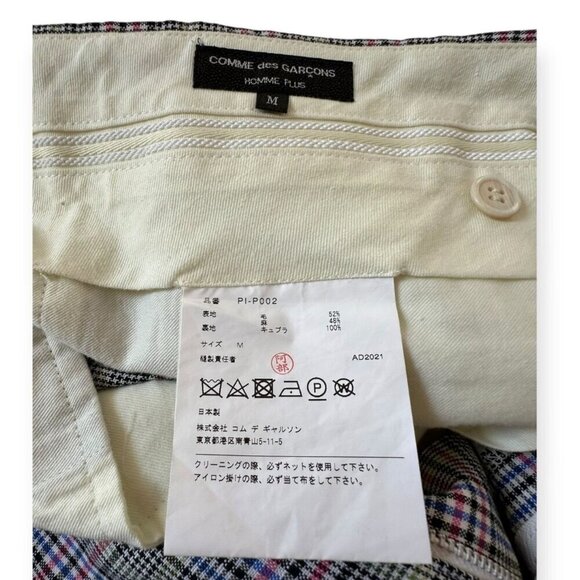 Comme des Garçons Homme Plus SS22 Plaid Pants - Wool Linen Glen Check Size M - Picture 8 of 14
